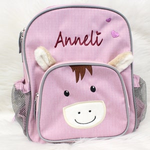 Kinder Rucksack Pauline von Sterntaler, Kindergartentasche mit Namen bestickt, Funktionsrucksack für Kinder, Pferde Rucksack mit Namen