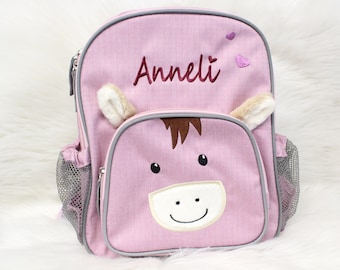 Kinder Rucksack Pauline von Sterntaler, Kindergartentasche mit Namen bestickt, Funktionsrucksack für Kinder, Pferde Rucksack mit Namen