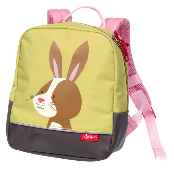 Sigikid Hase Forest Rucksack, Kindergartentasche mit Namen bestickt, Kindergartenrucksack, Funktionsrucksack für Kinder, mit Wunschnamen