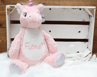 Kuscheltier Einhorn mit Namen bestickt, Bester Freund, personalisiert, Geburtsdaten bestickt, Geschenk zur Geburt, personalisierte Geschenke