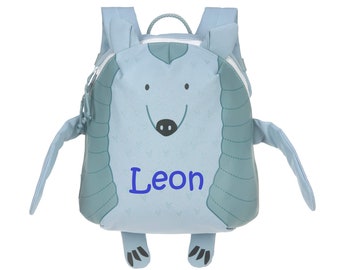 Lässig Gürteltier, Kindergartenrucksack bestickt mit Namen, personalisiert mit Namen, Lässig Gürteltier Lou Rucksack für Kinder