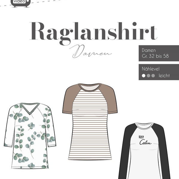 Papierschnittmuster Raglanshirt Damen