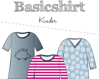 Schnittmuster Basicshirt Kinder von Fadenkäfer