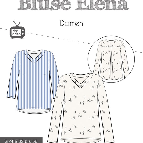 Schnittmuster Bluse Elena Damen Fadenkäfer