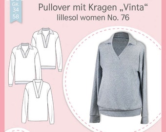 Schnittmuster Pullover mit Kragen "Vinta" lillesol women No. 76 lillesol&pelle