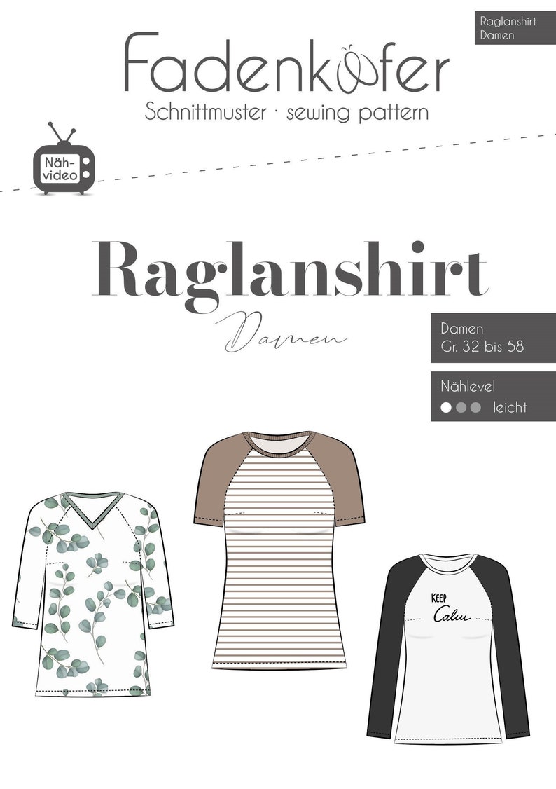 Papierschnittmuster Raglanshirt Damen Bild 1