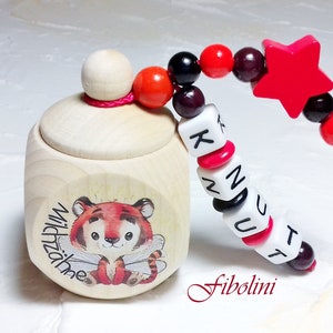 Caixa de dente de leite “TIGER”. bege, laranja, vermelho, preto, marrom, personalizado, casquinha de açúcar, aniversário infantil, caixa de madeira, faça você mesmo, África, volta às aulas