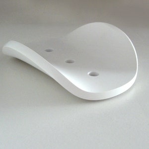 Small round soap dish white or gray soap tray, soap holder, draining plate, bowl, curved dish image 4