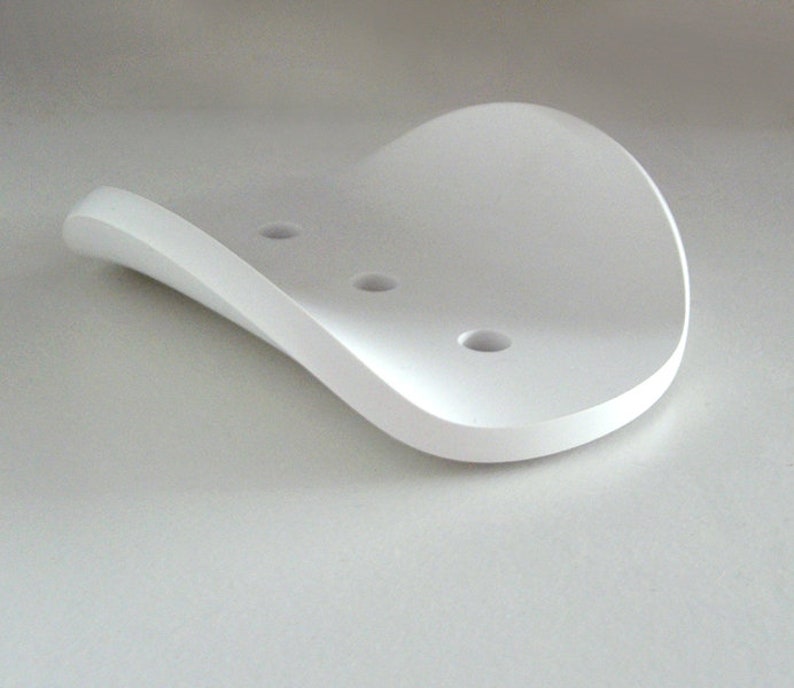 Small round soap dish white or gray soap tray, soap holder, draining plate, bowl, curved dish image 4