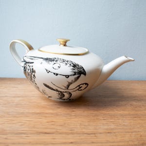 Hand-painted teapot porcelain pot vintage, kitchen decoration tea service image 4