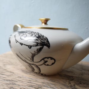 Hand-painted teapot porcelain pot vintage, kitchen decoration tea service image 9