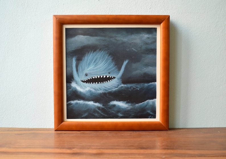 Digitalddruck Print Monster im Meer Wellen Nordsee Bild 1