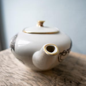 Hand-painted teapot porcelain pot vintage, kitchen decoration tea service image 2