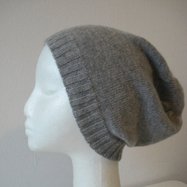 Beanie mit Rippenrand aus feinstem Cashmere, 18 Farben, gestrickt, Mütze, Strickmütze, Wollmütze