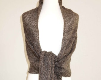 large triangular scarf kidmohair/silk, knitted, catching pattern, lace pattern, scarf, stole, shoulder scarf, woman,