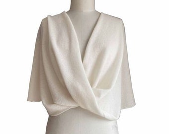 Wedding stole, cashmere stole, super soft, scarf, bolero, twisted loop, 20 colors, knitted, 100% cashmere