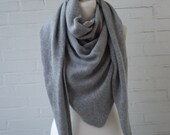 Large plain cashmere triangular cloth, 18 colours, knitted, shoulder towel, stole, wedding stole, thick winter scarf, scarf, wool scarf