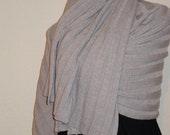 Wide ribbed scarf, shoulder cloth, knitted, merino wool, man, woman,