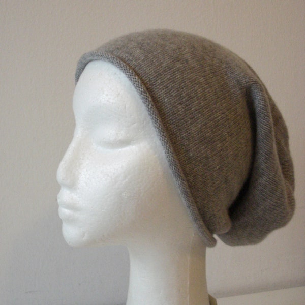 Schlichter Beanie aus feinstem Cashmere, 18 Farben, gestrickt, Mütze, Strickmütze, Kopfbedeckung, Wintermütze