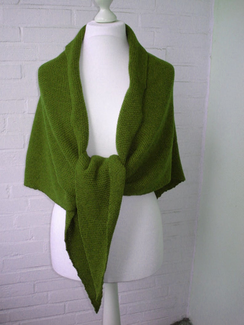 Large cashmere triangular shawl, knitted in mesh patent, 20 colors, shoulder shawl, stole, image 1