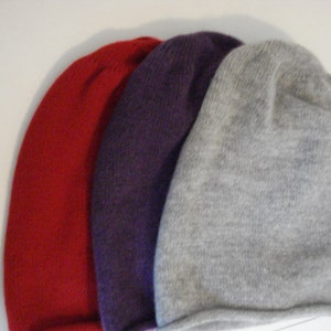 Schlichter Beanie aus feinstem Cashmere, 18 Farben, gestrickt, Mütze, Strickmütze, Kopfbedeckung, Wintermütze Bild 3