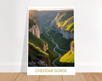 AI Generated Cheddar Gorge Fine Art Poster - Vibrant Eco-Friendly Print for Home Decor