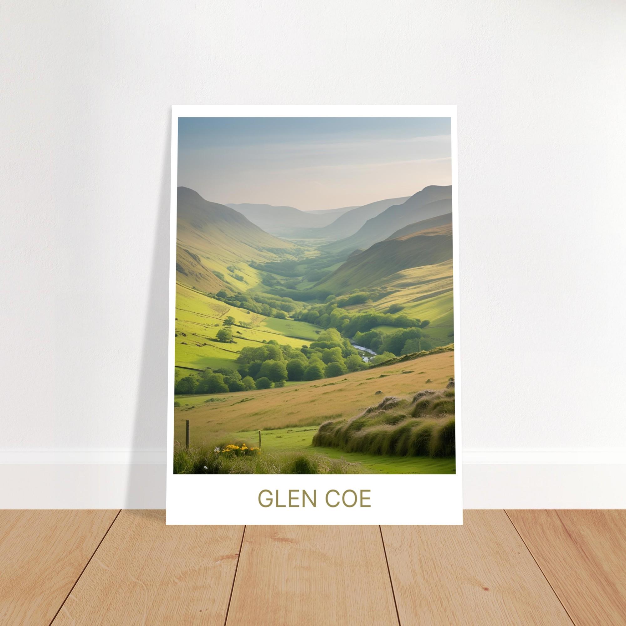 AI-Generated Glen Coe Poster - Stunning Scottish Landscape Art - Giclée Fine Art Print
