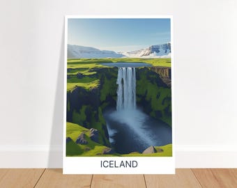 Breathtaking Iceland Poster - AI Generated Fine Art Print - Vivid Colors, Eco-Friendly Décor