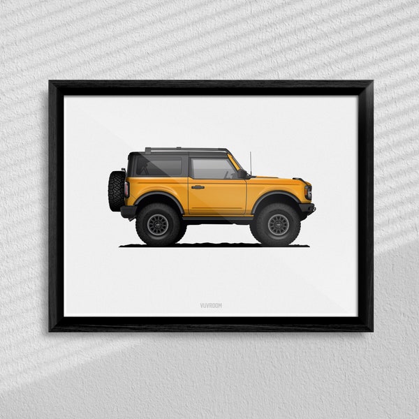 2021 Bronco Poster Print, High-Quality Car Art, Perfect Unique Gift for Car Lover