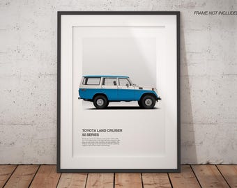 Classic Toyota Land Cruiser 50 Series Poster FJ50 | Car Art Print | Off-Road Wall Decor | Perfect Gift for Car Enthusiasts & Collectors