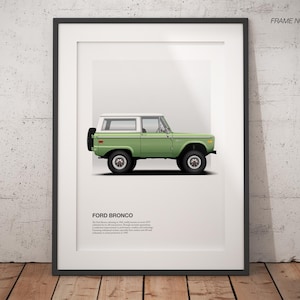 Classic Green Bronco Poster Print, High-Quality Vintage Car Art, Perfect Unique Gift for Car Lover