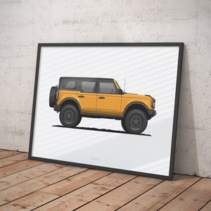 NEW Bronco 4 Door Print, High-Quality Car Poster, Perfect Gift for Any Car Lover