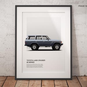 Póster artístico clásico de Toyota Land Cruiser FJ62, arte de coche antiguo de alta calidad, regalo único perfecto para los amantes de los coches
