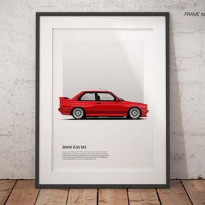 Iconic BMW E30 M3 Art Poster Print, High-Quality Sports Car Art, Perfect Gift for Any Car Lover