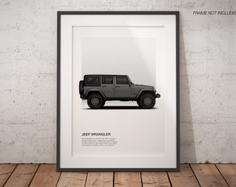 Wrangler Overland Off Road Art Poster Print, High-Quality Car Art, Perfect Unique Gift for Car Lover