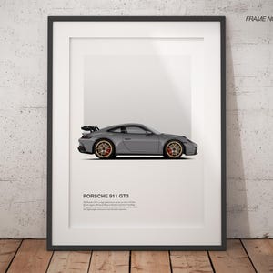 High-Quality Porsche 911 GT3 Illustration - Automotive Art Print - Porsche Poster - Original Wall Art for Car Lovers & Enthusiasts