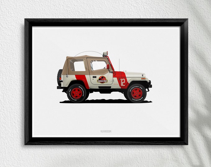 Jurassic Park Staff Jeep Print