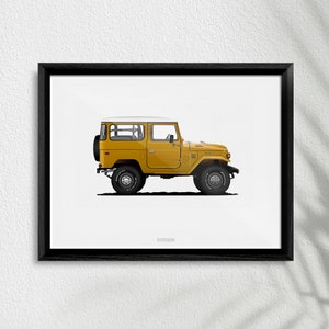 Classic Toyota FJ40 Art Poster Print, High-Quality Vintage Car Art, Perfect Unique Gift for Car Lover