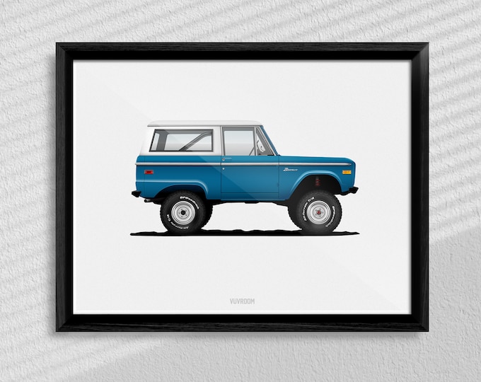 Blue Ford Bronco Print