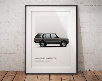 Classic Range Rover Art Print – Vintage Car Illustration – Automotive Wall Decor – Range Rover Poster – Gift for Car Enthusiasts