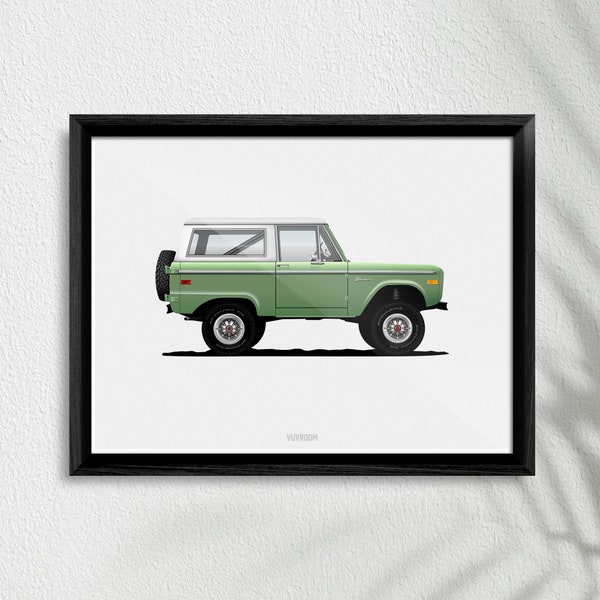 Classic Green Bronco Poster Print, High-Quality Vintage Car Art, Perfect Unique Gift for Car Lover
