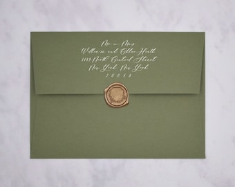 Mid Green Straight Flap Envelopes | Sage Green Envelopes