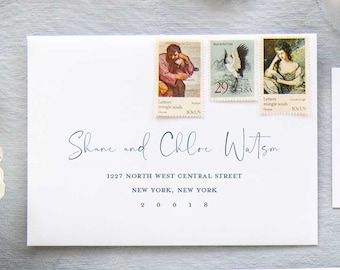 Adressage d'enveloppe Shane à l'encre couleur | Numérique