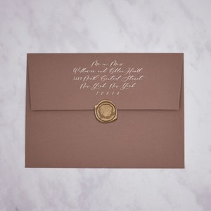Enveloppes à rabat droit brun nubuck | Enveloppes marron clair