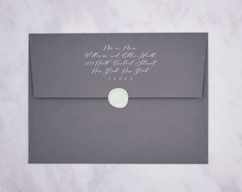 Smoke Gray Straight Flap Envelopes | Grey Wedding Envelopes