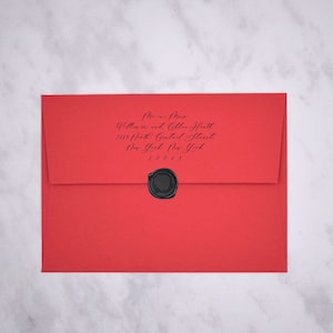 Buste con lembo dritto vermiglio / buste da matrimonio rosse