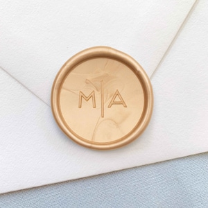 Modern Monogram Wax Seals With Bar | Self Adhesive Wax Seal Stickers