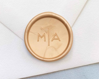 Modern Monogram Wax Seals With Bar | Self Adhesive Wax Seal Stickers