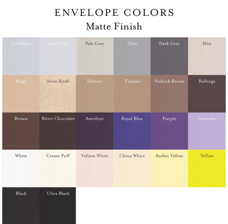Colored A Envelope Matte Envelopes A Envelopes Etsy