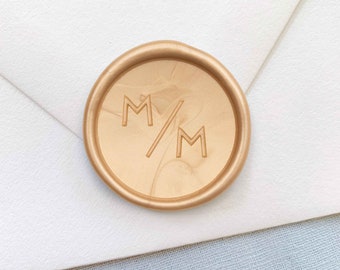 Modern Monogram Wax Seals With Bar Crossed | Self Adhesive Wax Seal Stickers